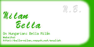 milan bella business card